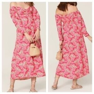 A.L.C Floral Pink Off-Shoulder Dress